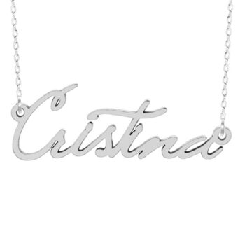 Collar de plata personalizable con nombre en fuente Mistique