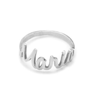 Anillo de plata personalizable con nombre en fuente Alucard