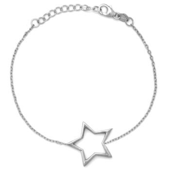 Pulsera de plata con forma geometrica de estrella