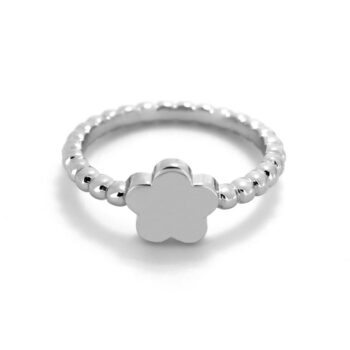 Anillo de plata con forma de Beads y flor