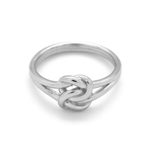 Anillo de plata con forma de nudo marinero doble