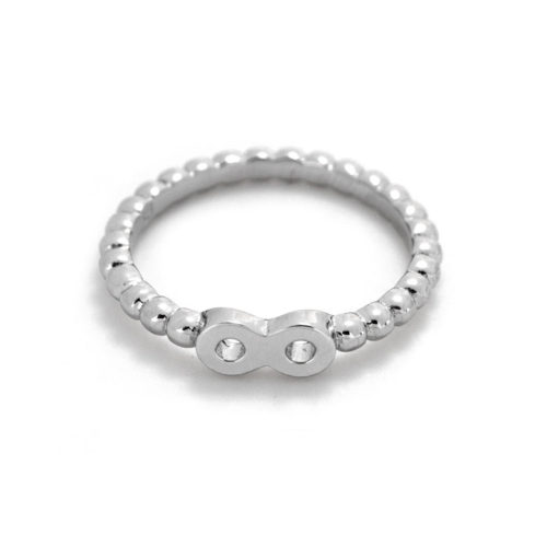 Anillo de plata con forma de Beads y de infinito