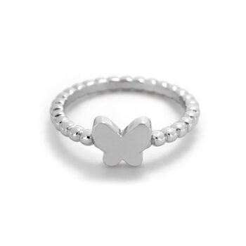 Anillo de plata Beads con forma de mariposa