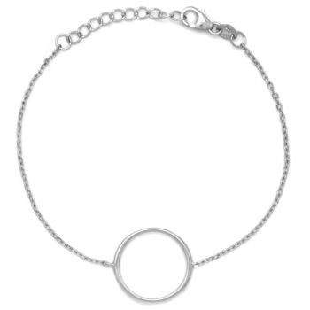 Pulsera de plata con forma geometrica de circulo