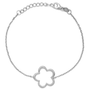 Pulsera de plata con forma geometrica de flor