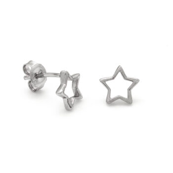 Pendientes de plata con forma geometrica de estrella