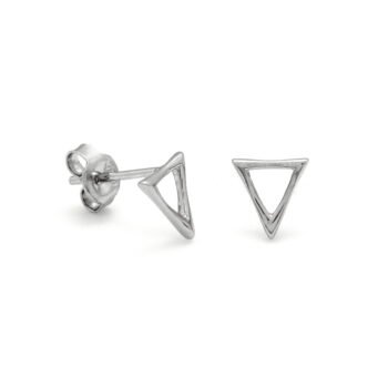 Pendientes de plata con forma geometrica de triangulo invertido