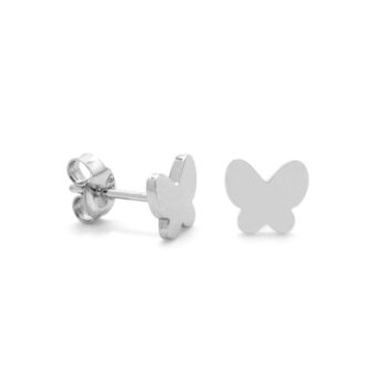 Pendientes de plata elemental con forma de mariposa