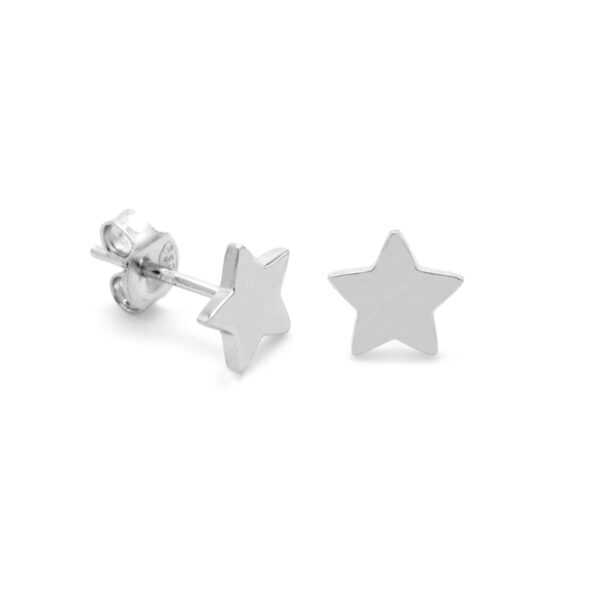 Pendientes de plata elemental con forma de estrella