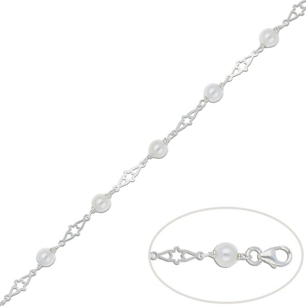 Pulsera plata 925mm perlas