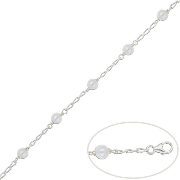 Pulsera plata 925mm perlas