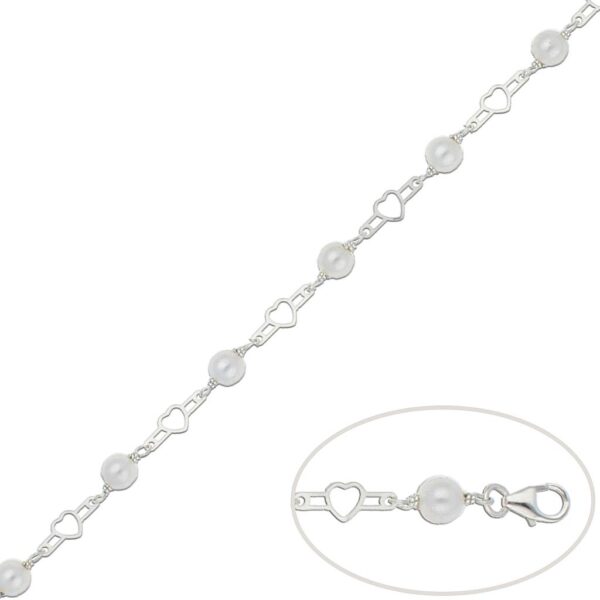 Pulsera plata 925mm perlas