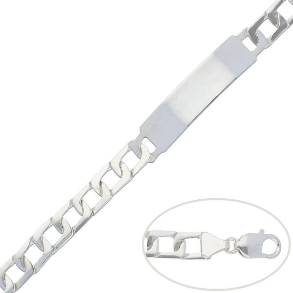 Pulsera con placa plata 925mm - 9mm