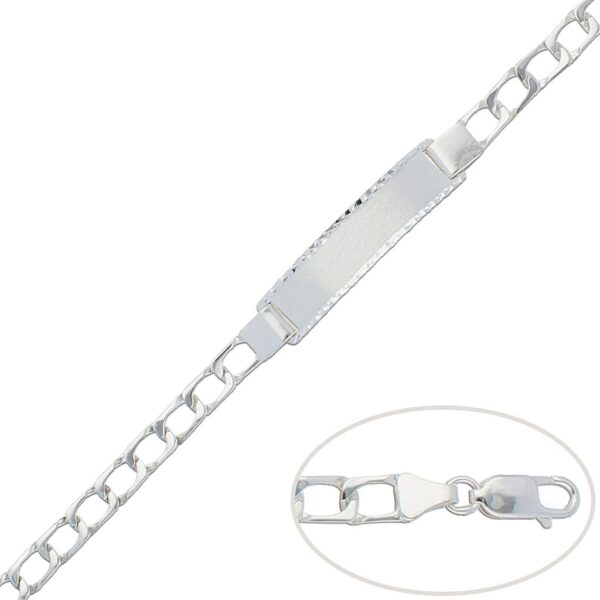 Pulsera con placa plata 925mm - 6mm