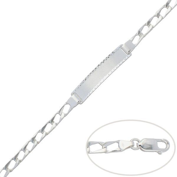 Pulsera con placa plata 925mm - 5mm