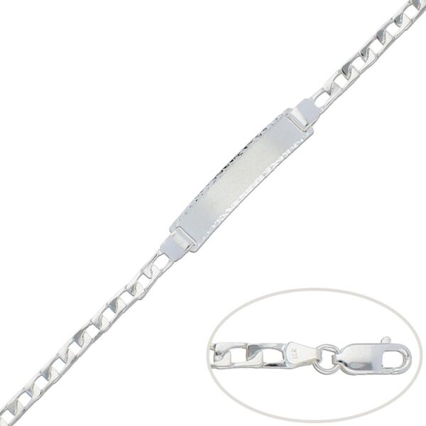 Pulsera con placa plata 925mm - 4mm