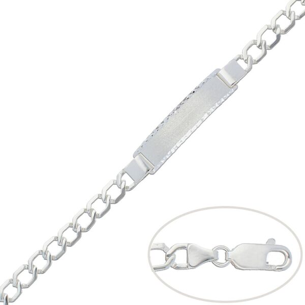 Pulsera con placa plata 925mm - 7mm