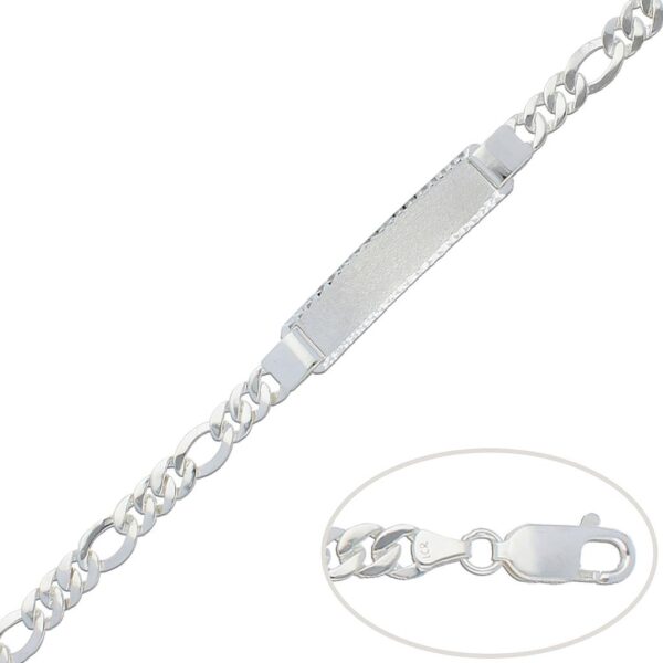 Pulsera con placa plata 925mm - 7mm