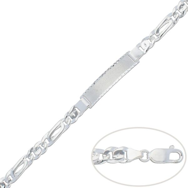 Pulsera con placa plata 925mm - 7mm