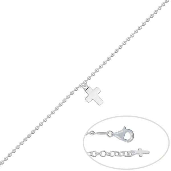 Pulsera plata 925mm cruz