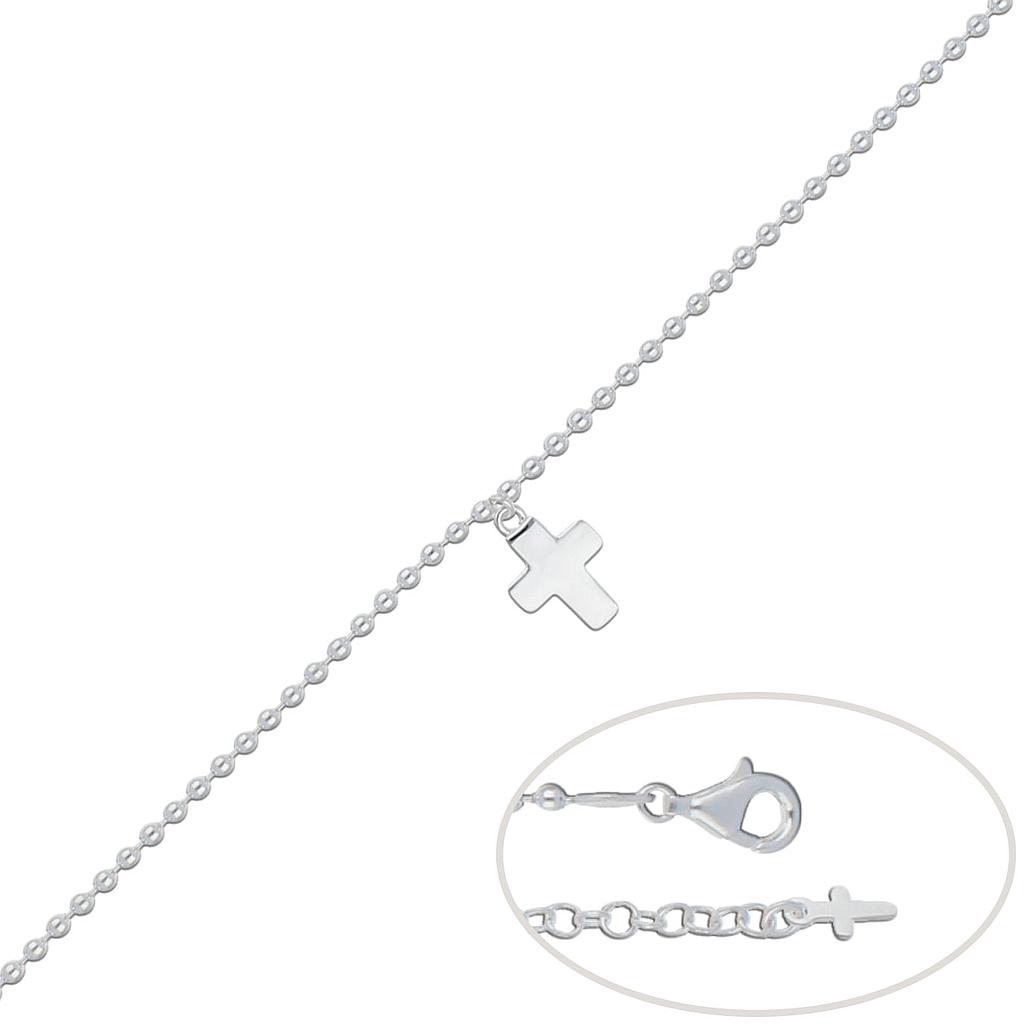 Pulsera plata 925mm cruz