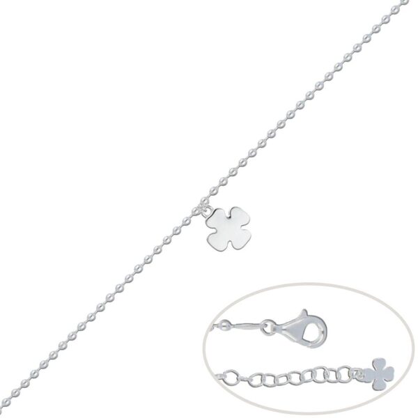 Pulsera plata 925mm trebol