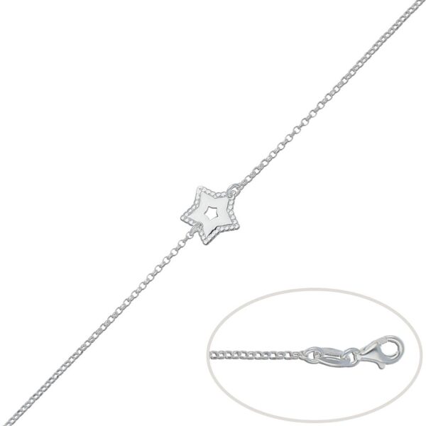 Pulsera plata 925mm estrella
