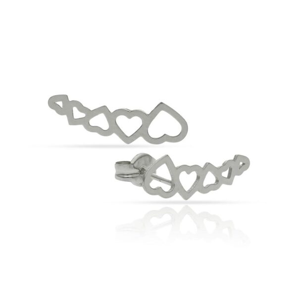 Pendientes plata 925mm trepadores corazones