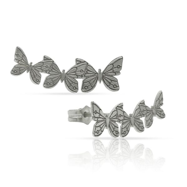 Pendientes plata 925mm trepadores mariposas