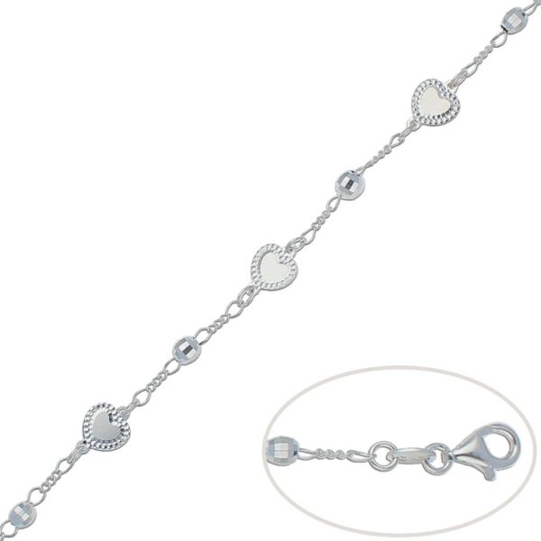 Pulsera plata 925mm corazones ** agotada temporalmente**