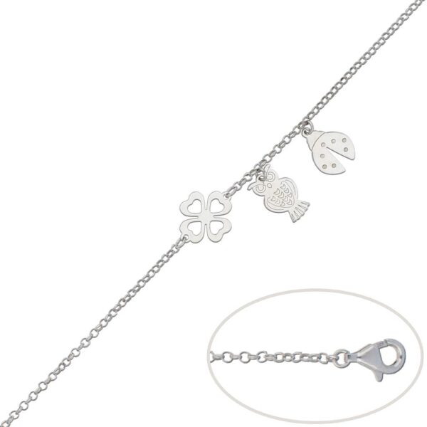 Pulsera plata 925mm de la suerte