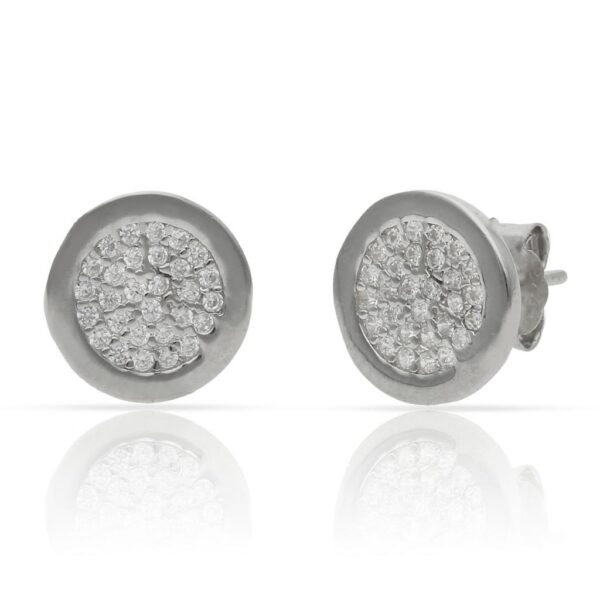 Pendientes plata 925mm circonitas redondos - 9.50mm