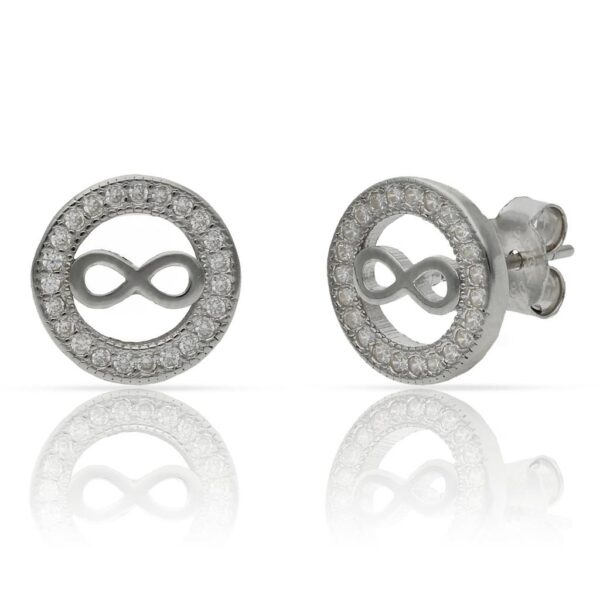 Pendientes plata 925mm infinito circonitas - 10mm