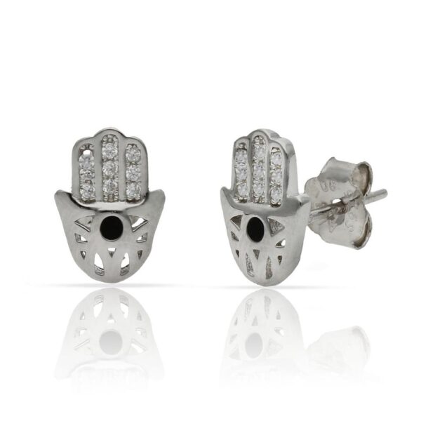 Pendientes plata 925mm mano de fatima - 7x10mm