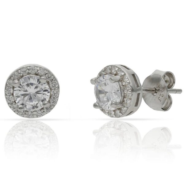 Pendientes circonitas plata 925mm - 7.50mm