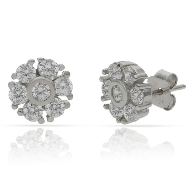 Pendientes plata 925mm roseton - 9mm