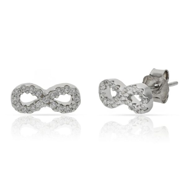 Pendientes plata 925mm infinito circonitas - 5x12mm