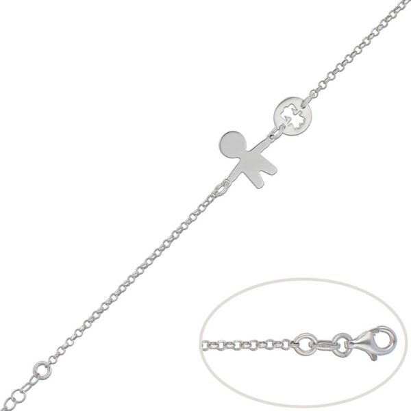 Pulsera plata 925mm niña + niño