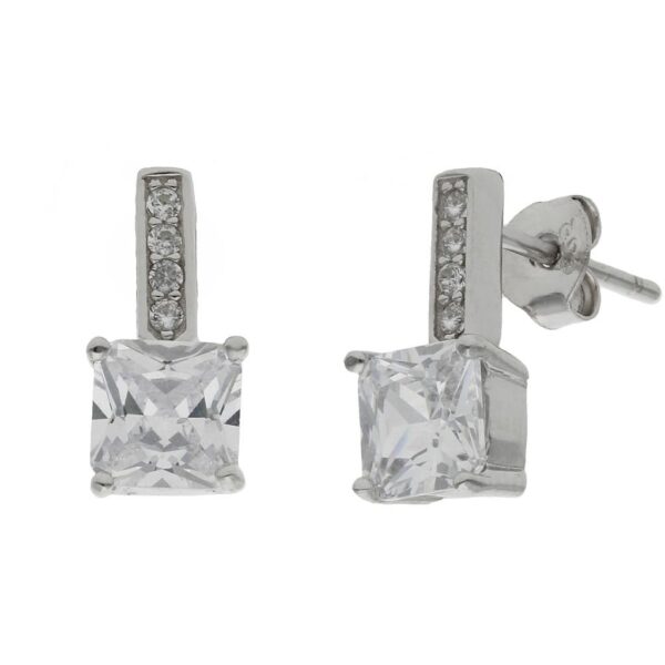 Pendientes plata 925mm circonitas - 6x14mm