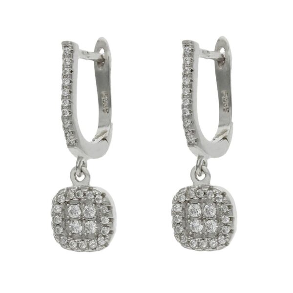 Pendientes plata 925mm - 8x24mm circonitas