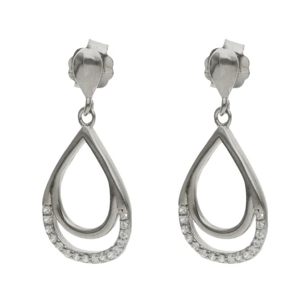 Pendientes plata 925mm circonitas - 12x24mm