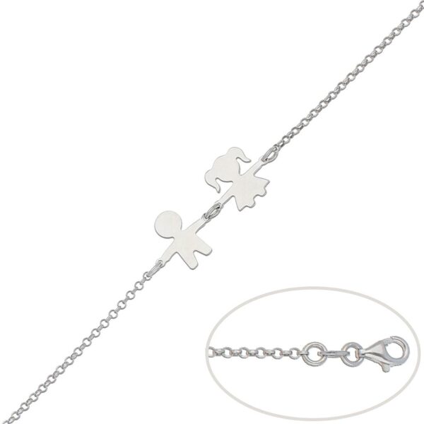 Pulsera plata 925mm niño + niña