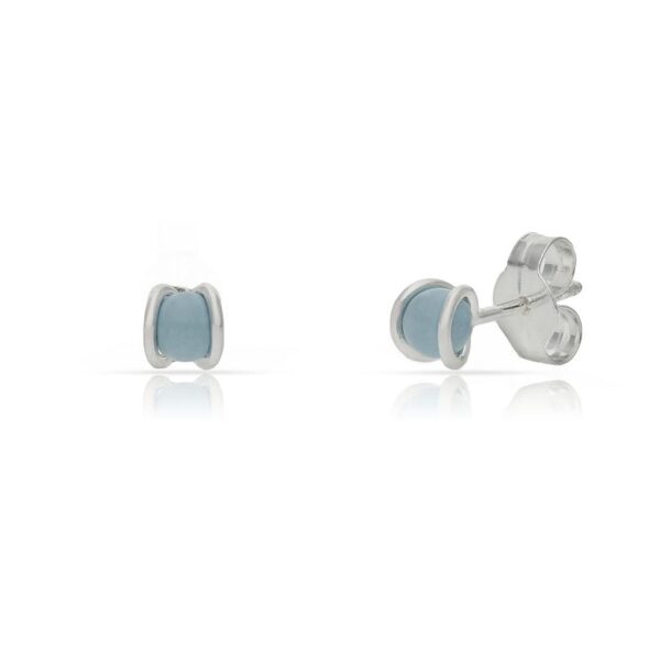 Pendientes plata 925mm perla azul - 4mm