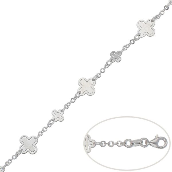 Pulsera plata 925mm trebol