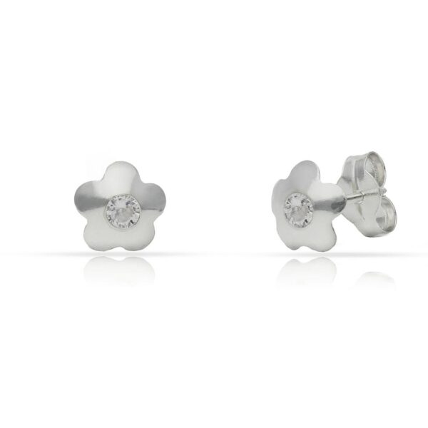 Pendientes plata 925mm flor circonitas - 6.50mm