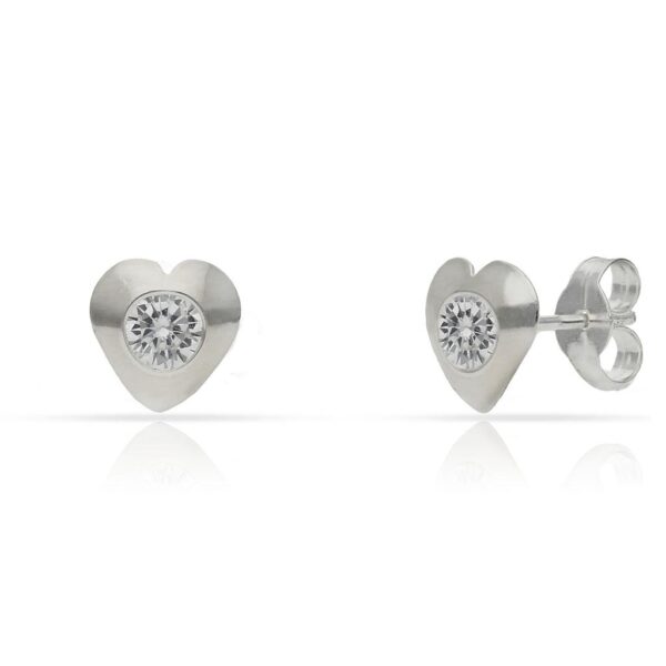 Pendientes plata 925mm corazones circonitas - 7x7mm