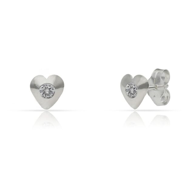 Pendientes plata 925mm corazones circonitas - 6x6mm