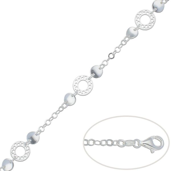 Pulsera plata 925mm circulos