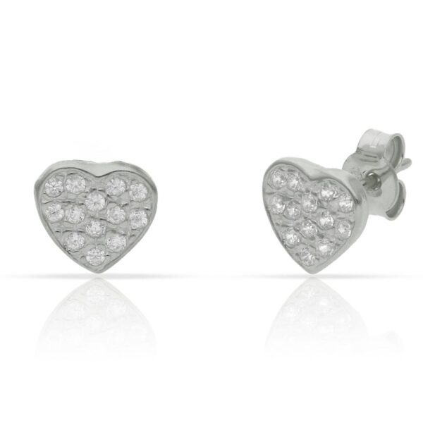 Pendientes plata 925mm corazon - 8mm