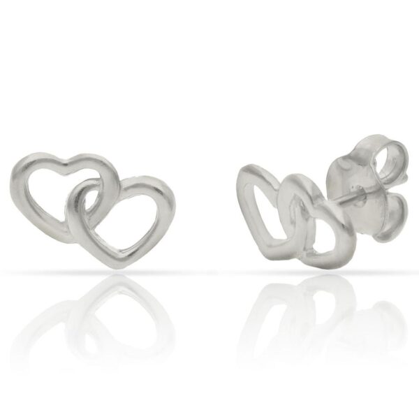 Pendientes plata 925mm corazones - 11x8mm